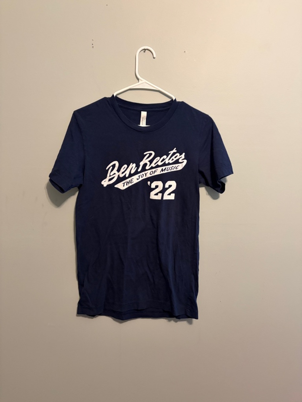 Bella Canvas Navy Tee with White 'Ben Rector 22' Graphic